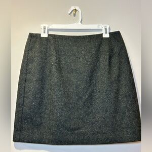 Ilyse Hart Ltd 100% Pure Wool Lined Mini Pencil Skirt Gray Women's Size‎ 14 Zip